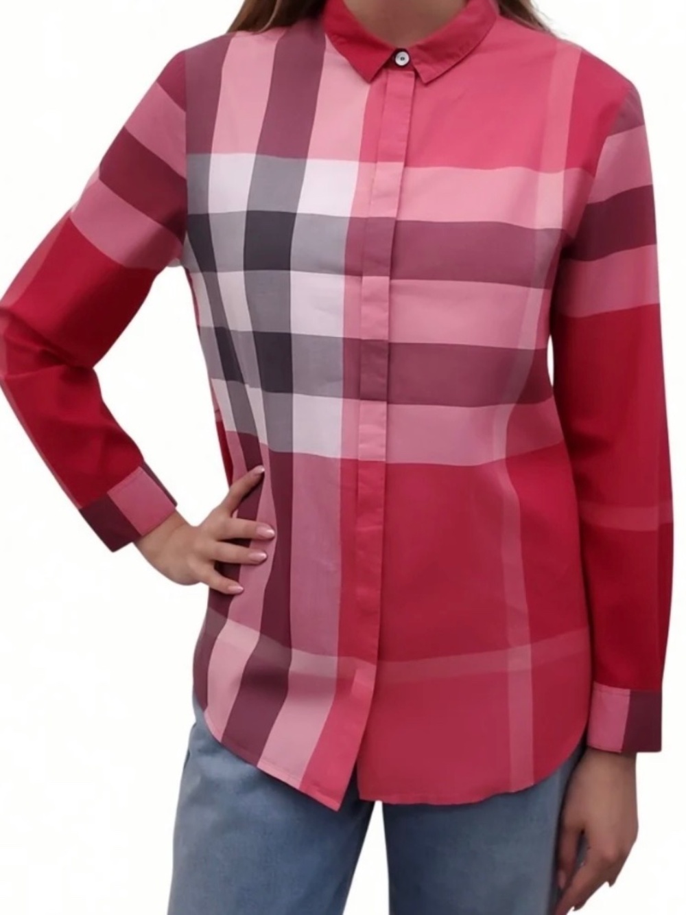 Burberry London Dusty Pink Nova Check Shirt Women’s Med